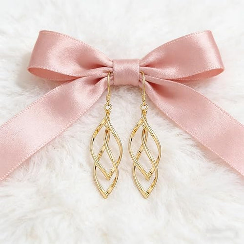 Gold Plated Earrings for Women Hypoallergenic Gold Earrings Statement Earrings for Girl Trendy Fashion Gold Jewelry Gifts Above 12 Years Old